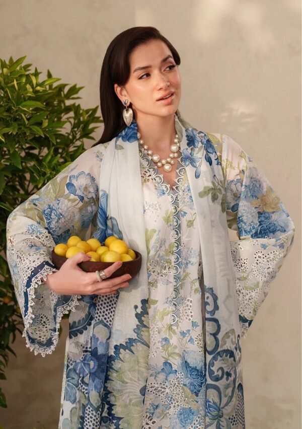 Azure Garden Unstitched Digital Printed Lawn Suit, Baroque Replica