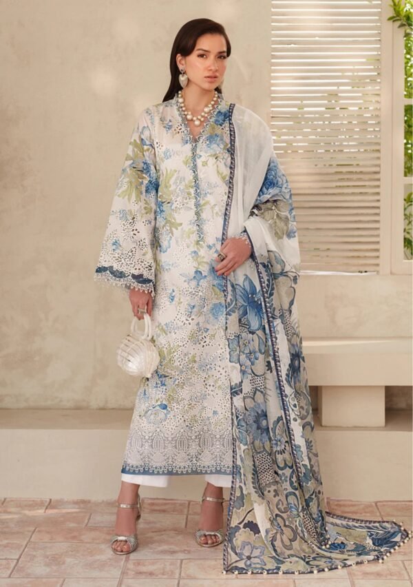 Azure Garden Unstitched Digital Printed Lawn Suit, Baroque Replica