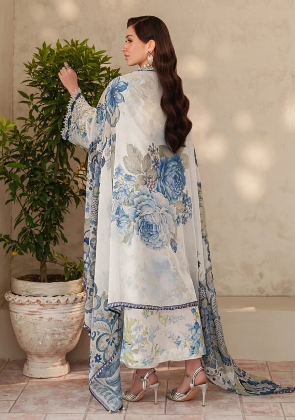 Azure Garden Unstitched Digital Printed Lawn Suit, Baroque Replica